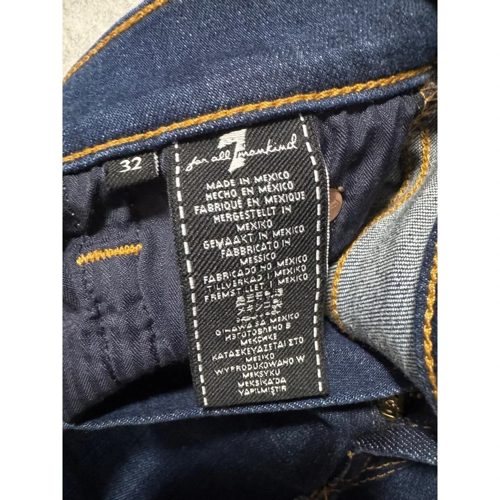 7 for All Mankind Women's Size 32 Cropped Raw Hem Dark Wash Jeans